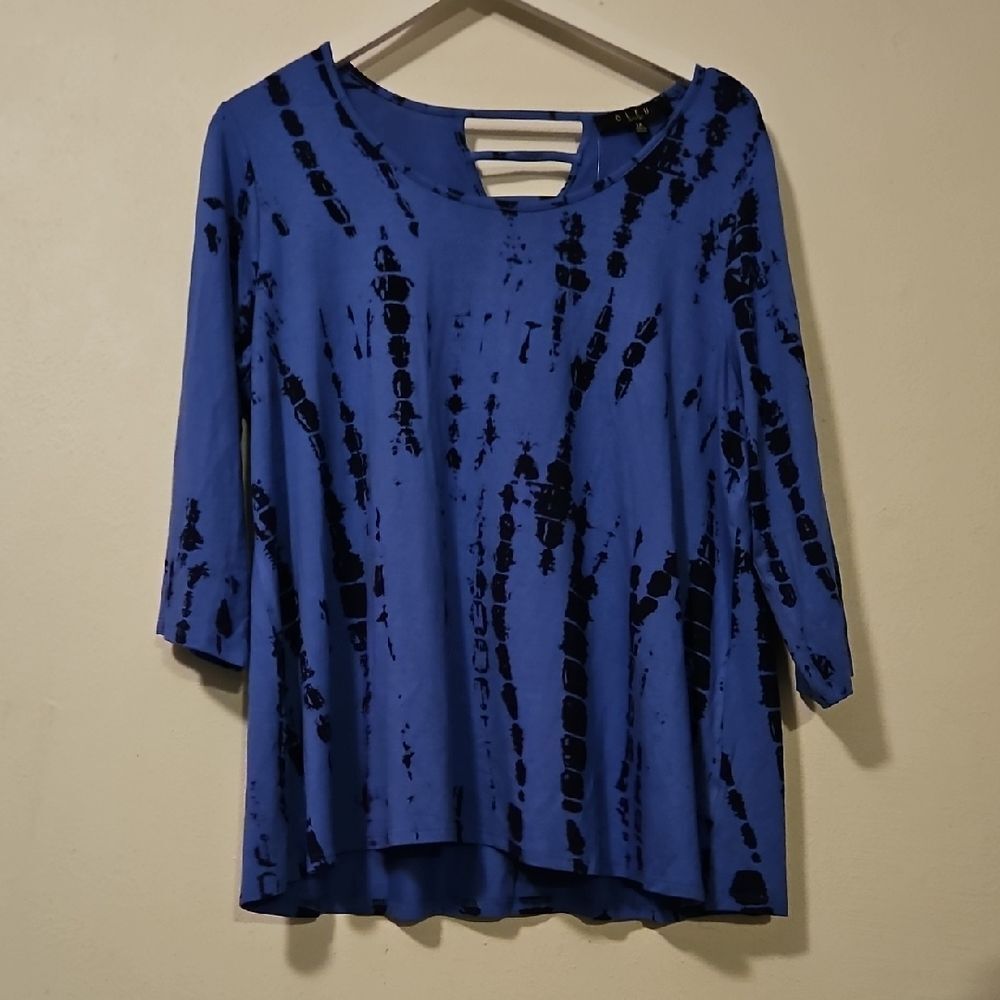 B.L.E.U. Royal Blue & Black Striped Scoop Back Tunic